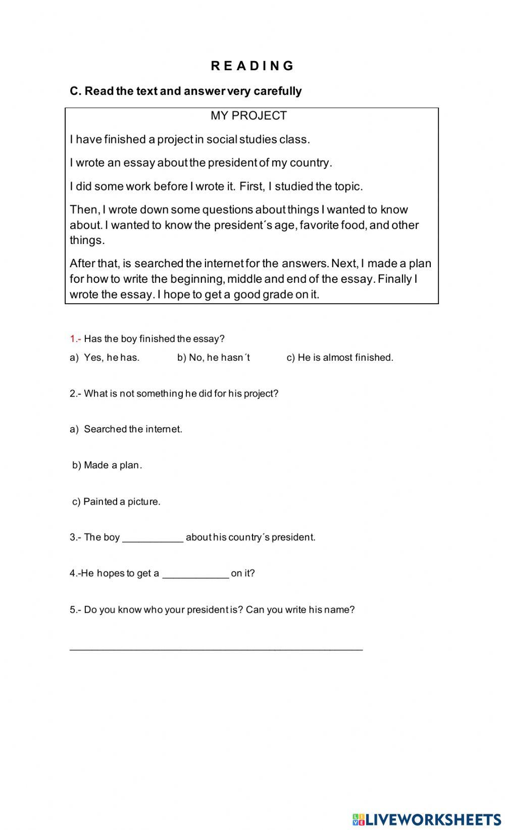 5th Grade Exam