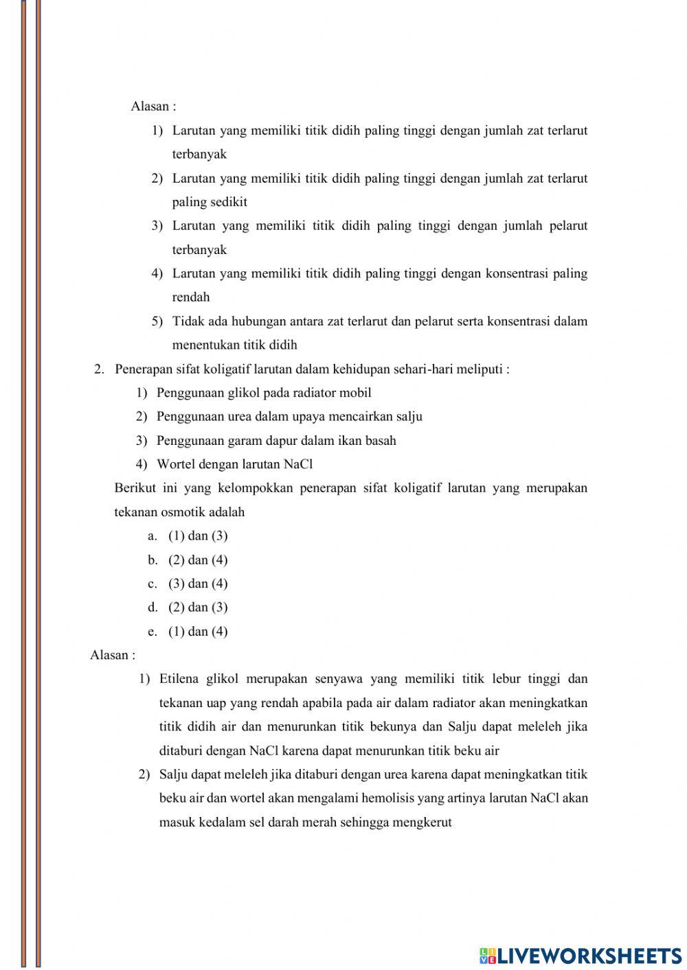 Sifat Koligatif Larutan