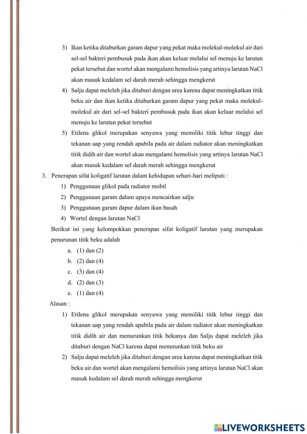 Sifat Koligatif Larutan