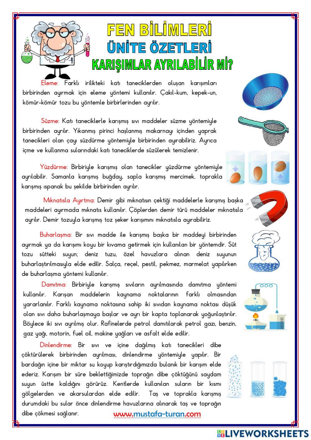 Karışımları ayırma