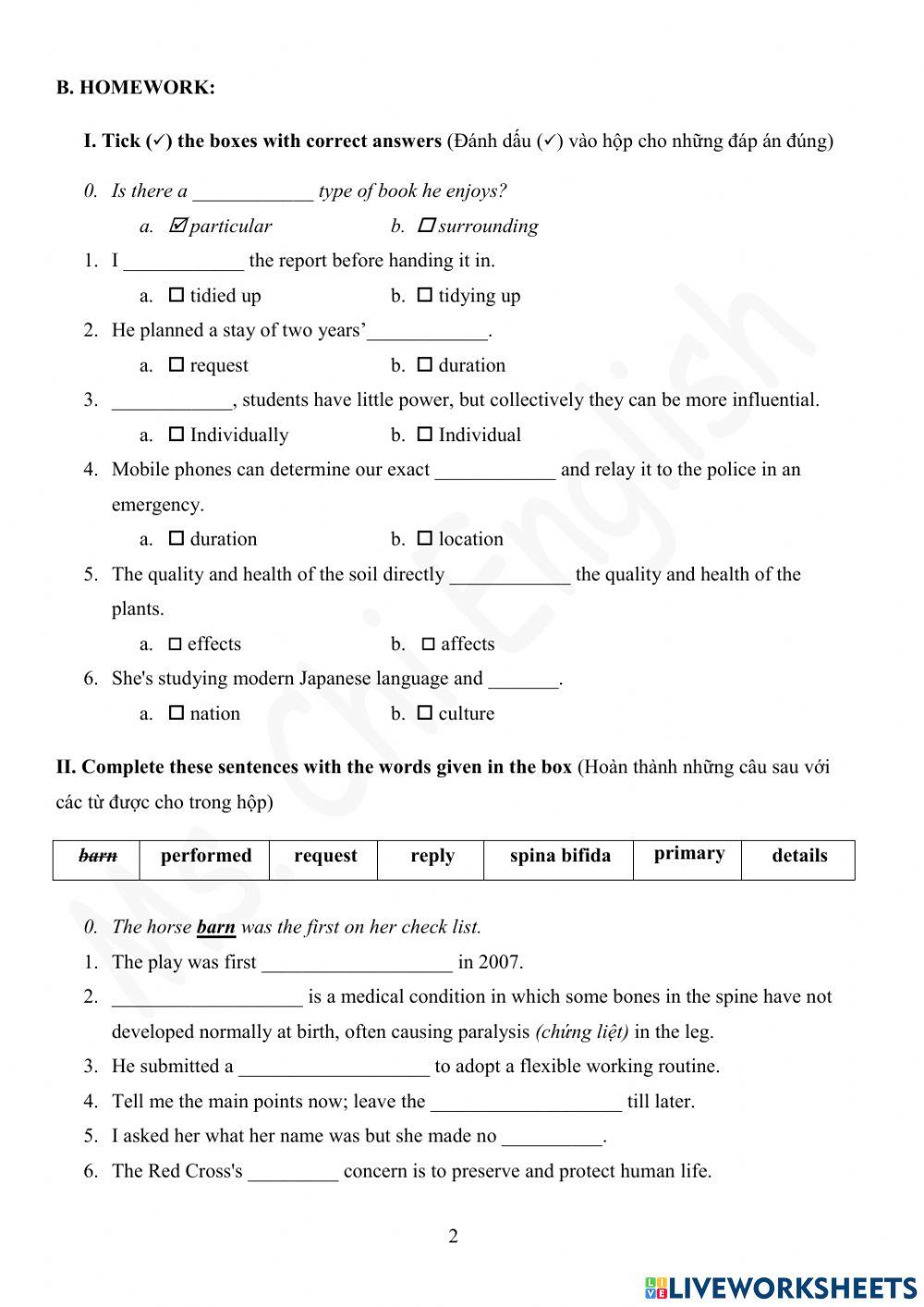 21.02.22 -Gold A2- U7 Vocab 2