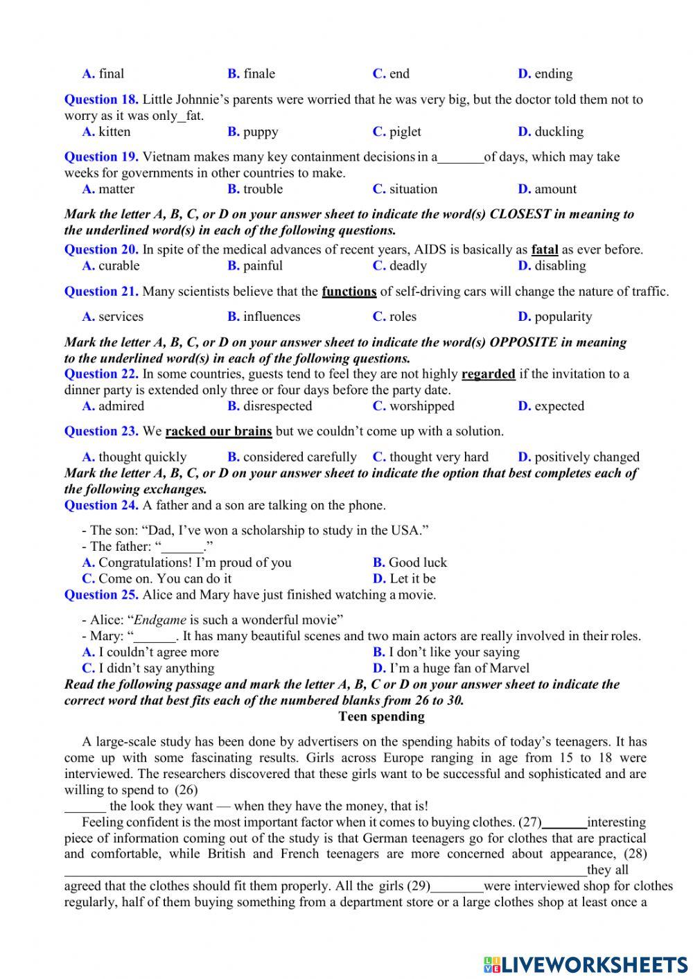 ON Tn TEST 2 ĐỀ DỰ ÁN 2021