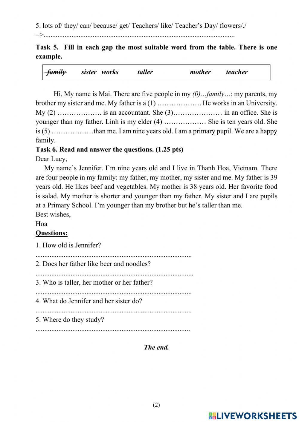 Teacher Jennifer English 4 Review 3