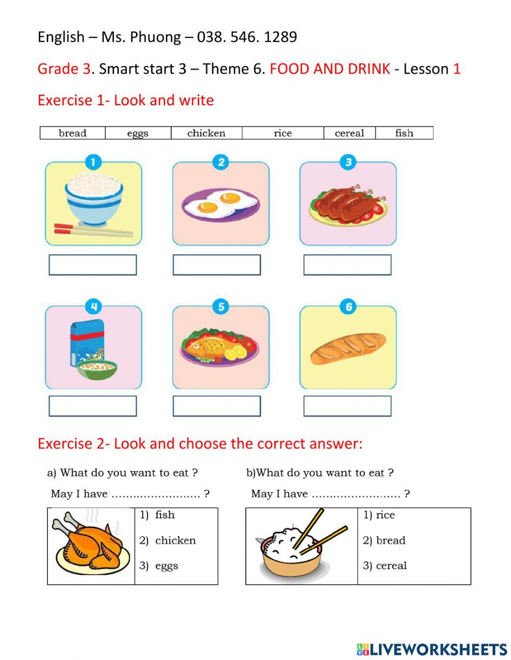 Theme 6- food and drink - lesson 1