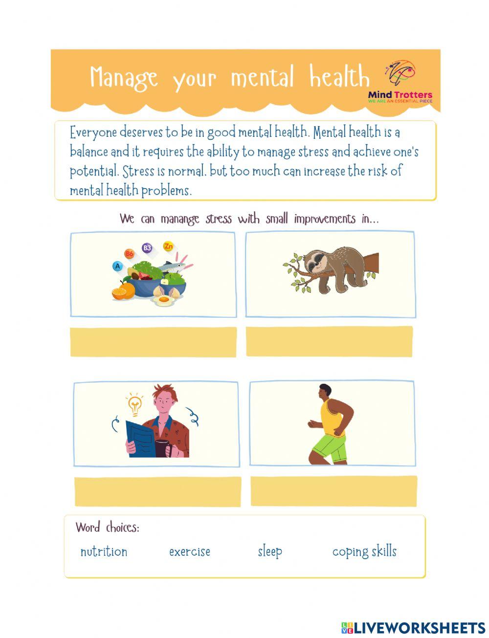 Managing emotions worksheet | Live Worksheets