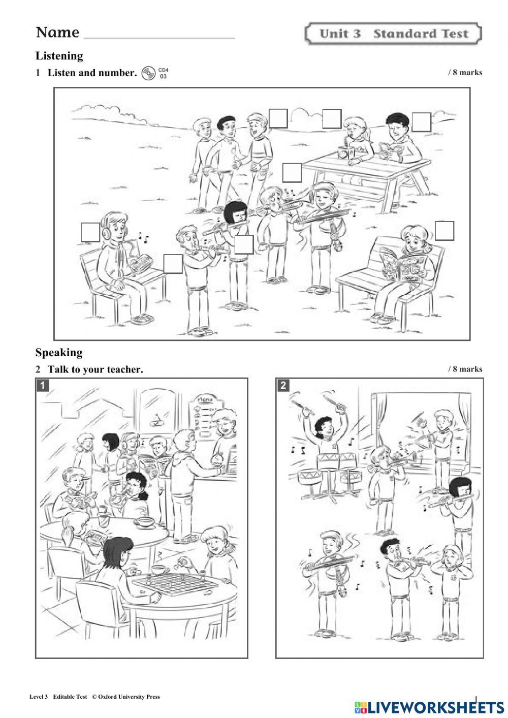 Examen Ingles 3º p Adaptado disc. motorica