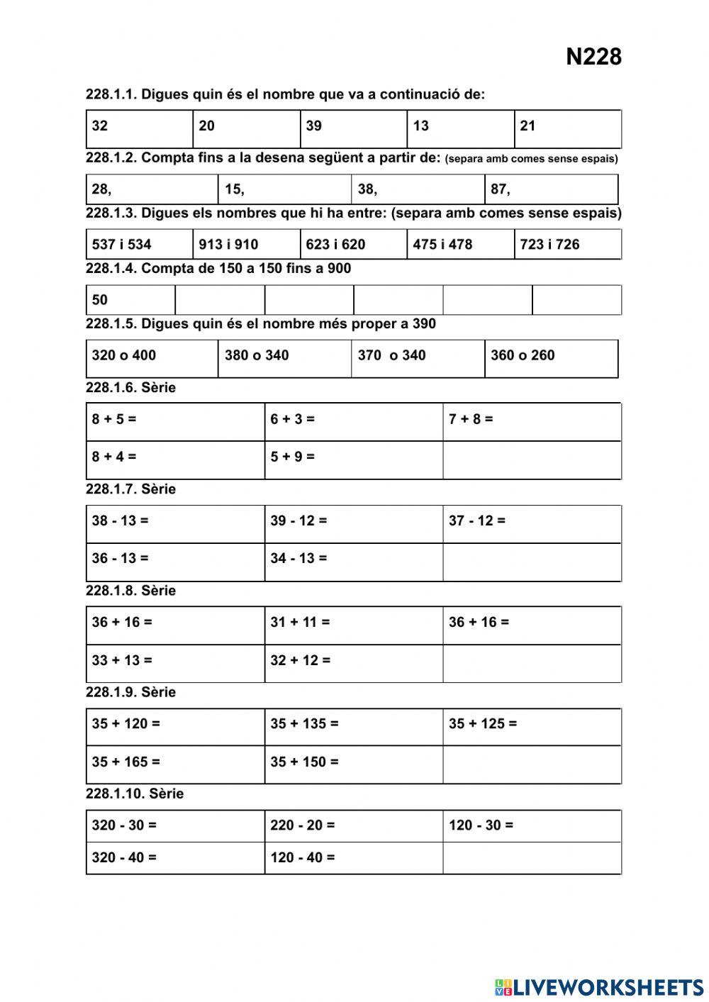 Càlcul analític N228