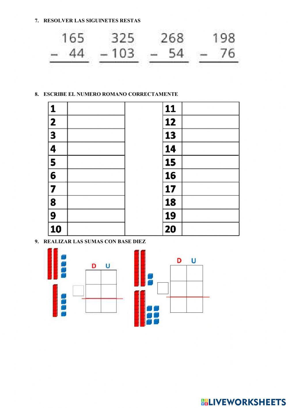 Examen de matematicas