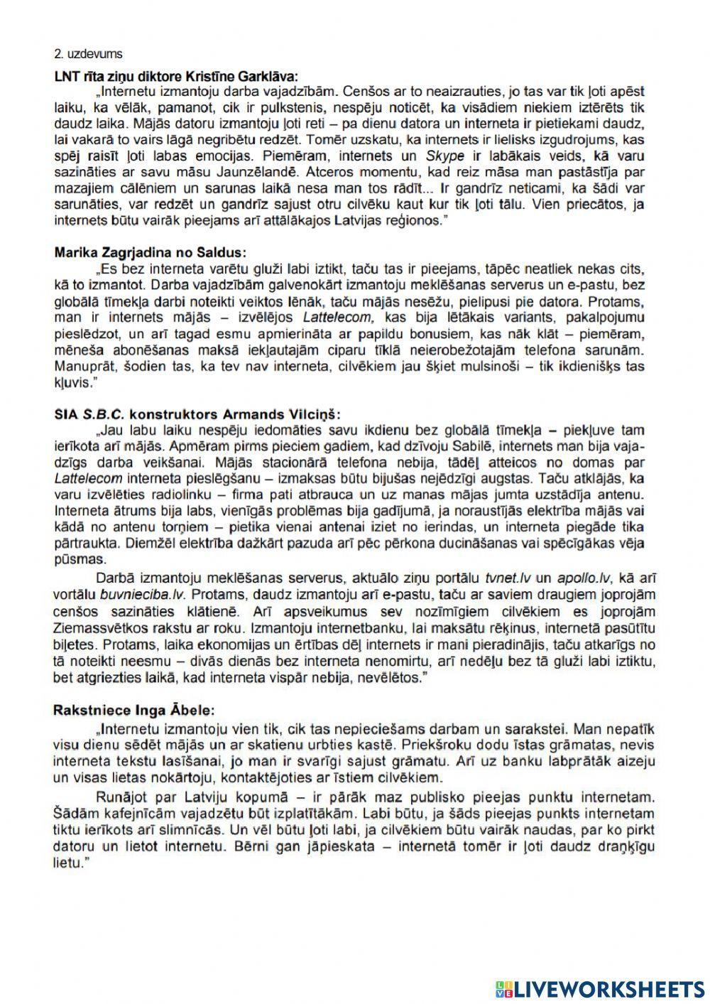 2009.g. 9.kl. eksāmena lasīšanas 2.uzd. LAT2