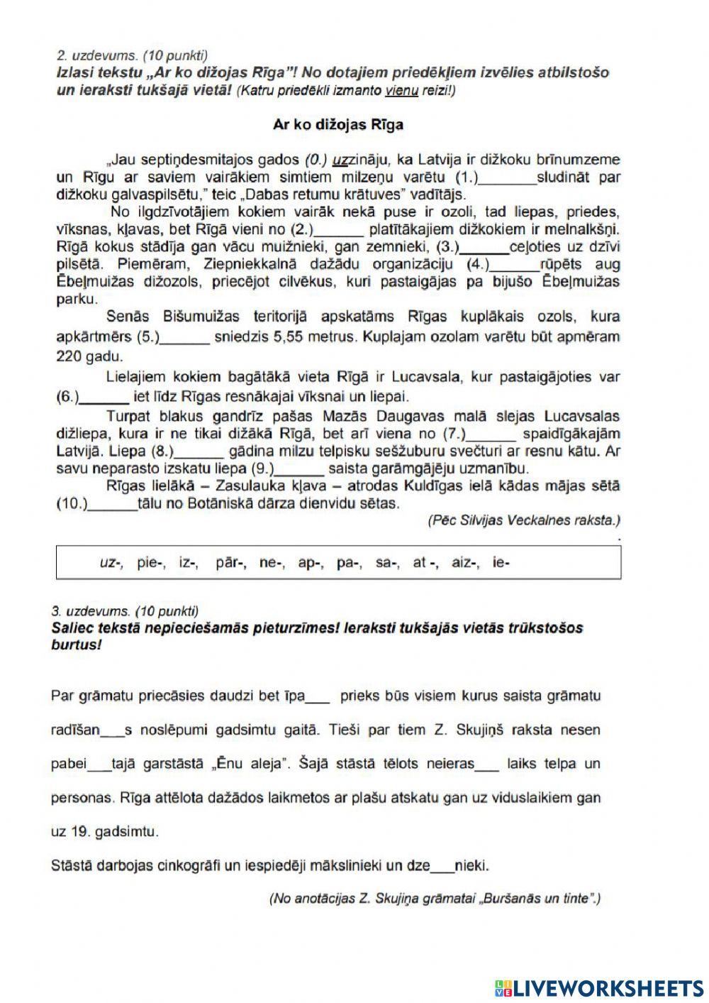 2009.gada 9.kl. eks. gramatikas uzd. LAT2