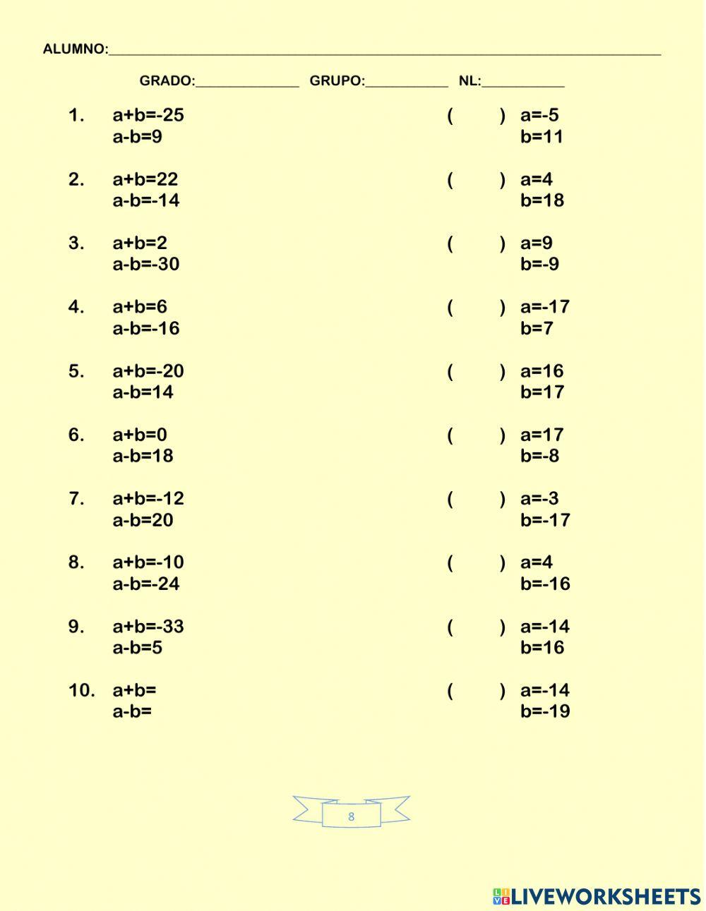 Ecuaciones simutaneas