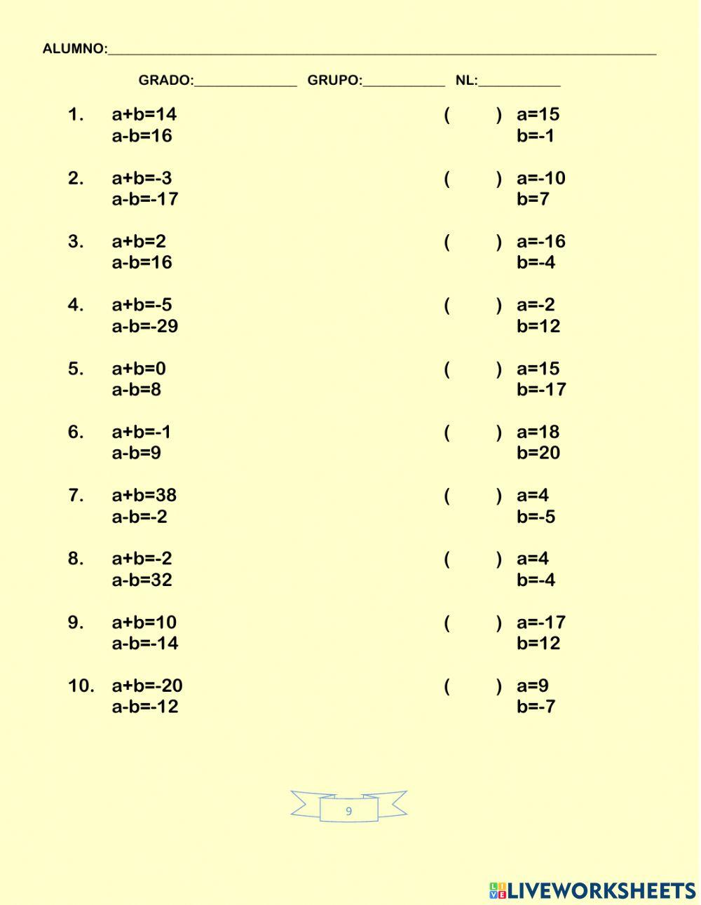 Ecuaciones simutaneas