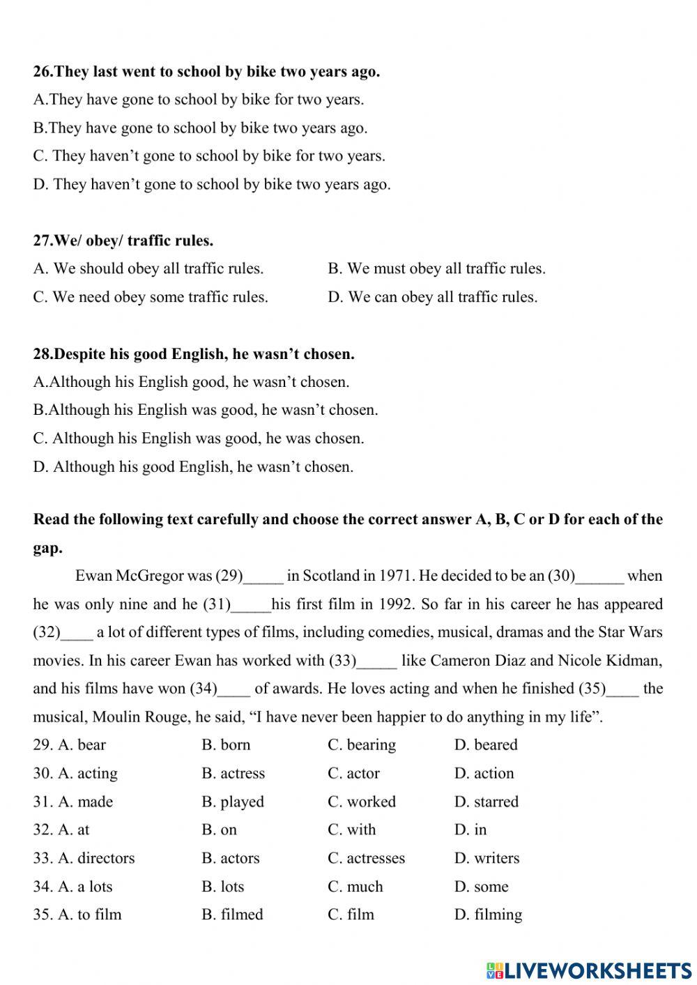 Test 3-grade 7 ( unit 7+8)