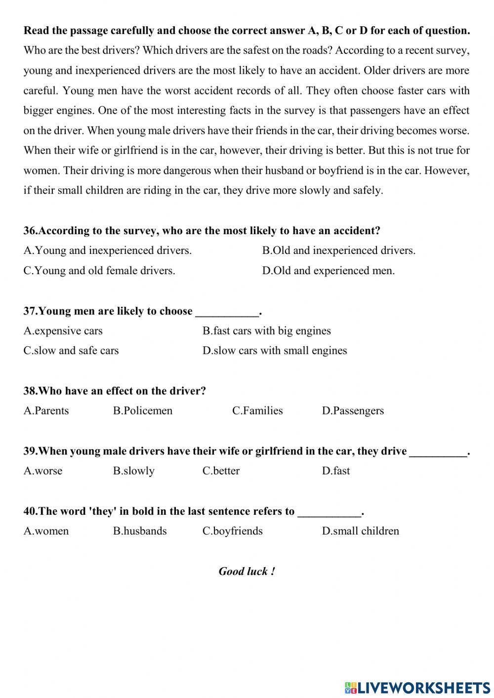 Test 3-grade 7 ( unit 7+8)