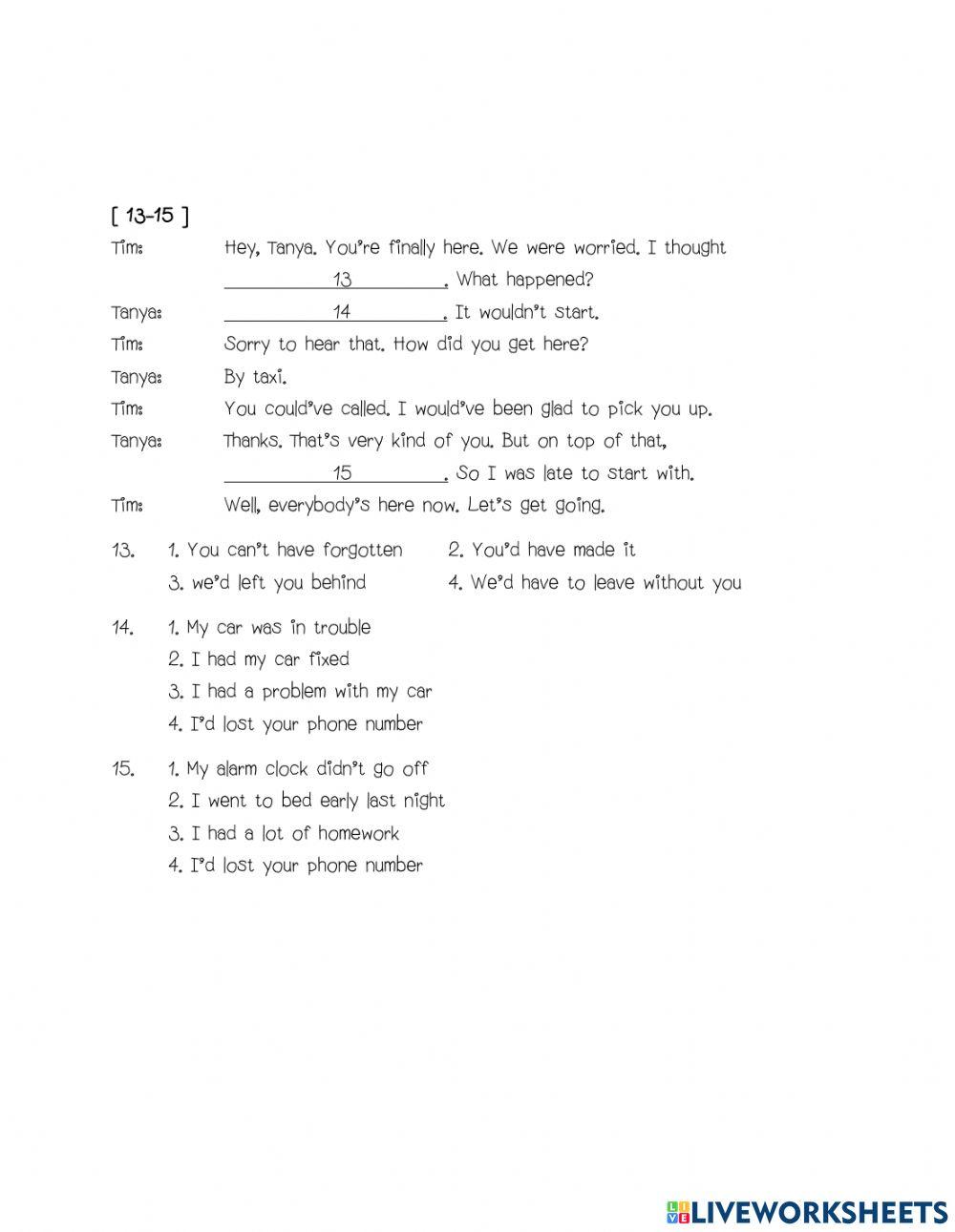 Situational dialogue-extra test