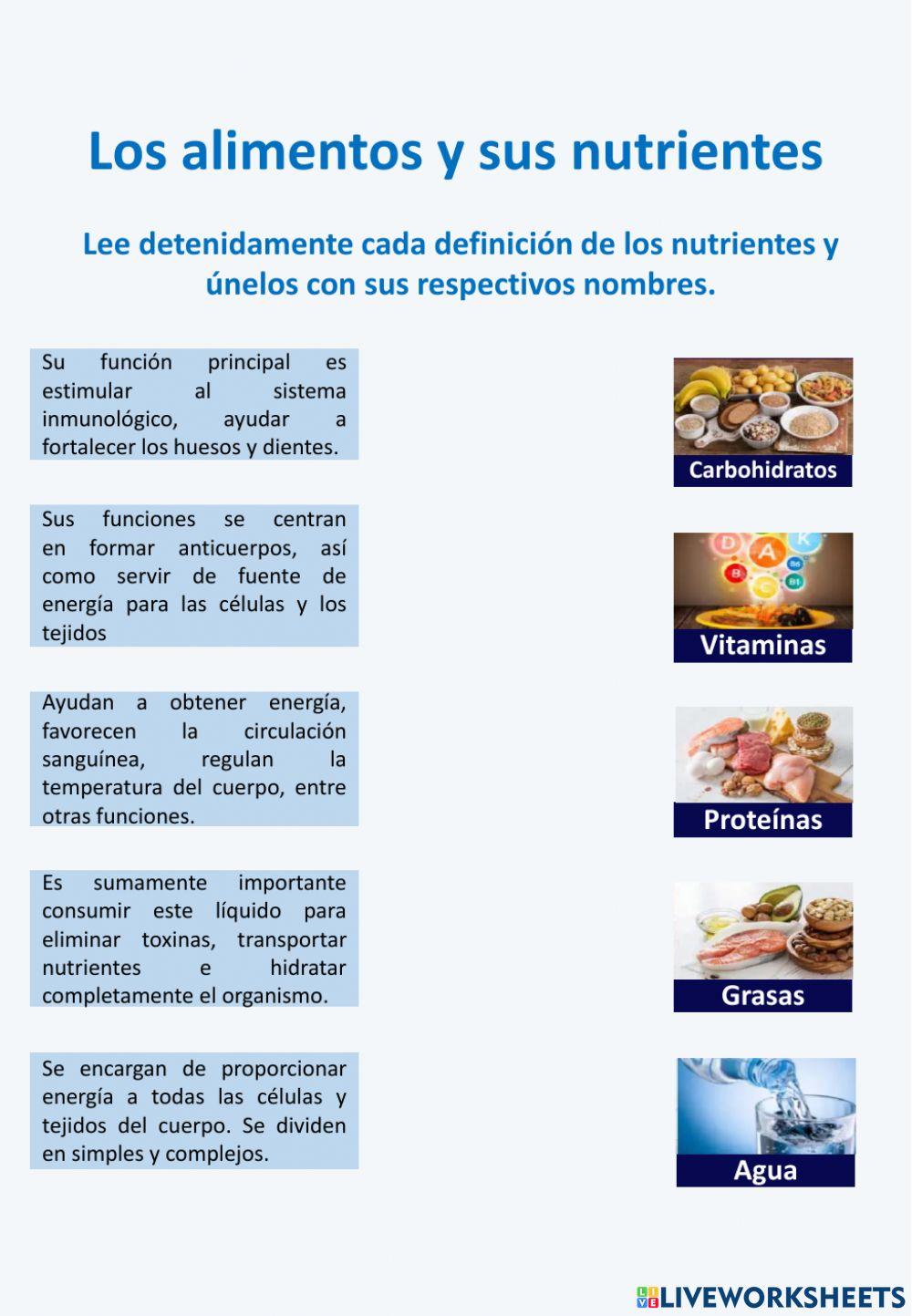 Los alimentos y los nutrientes