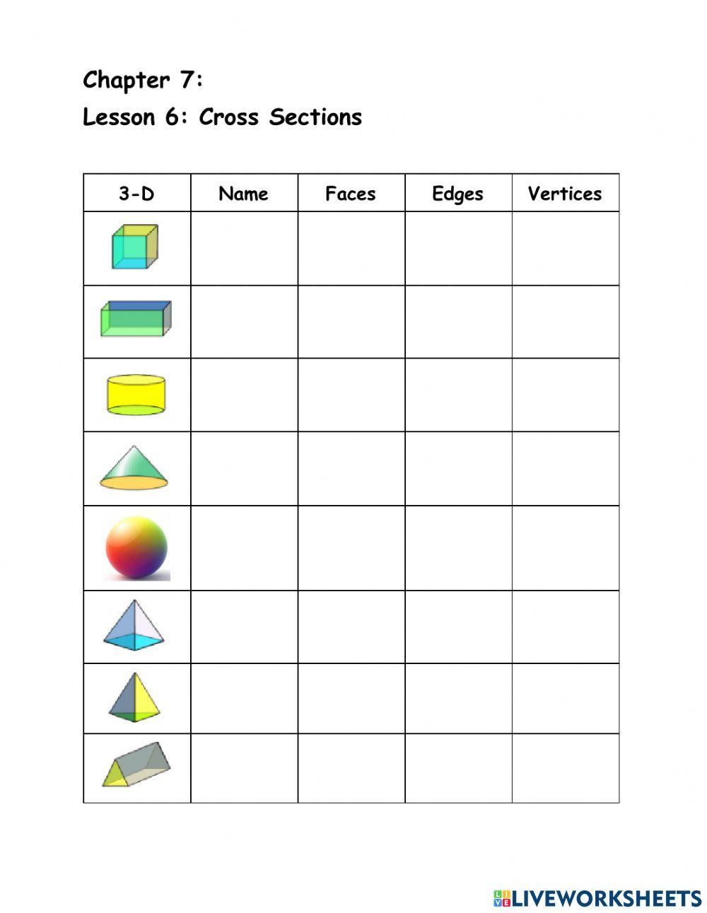 Chapter 7 Lesson 6 Cross Sections