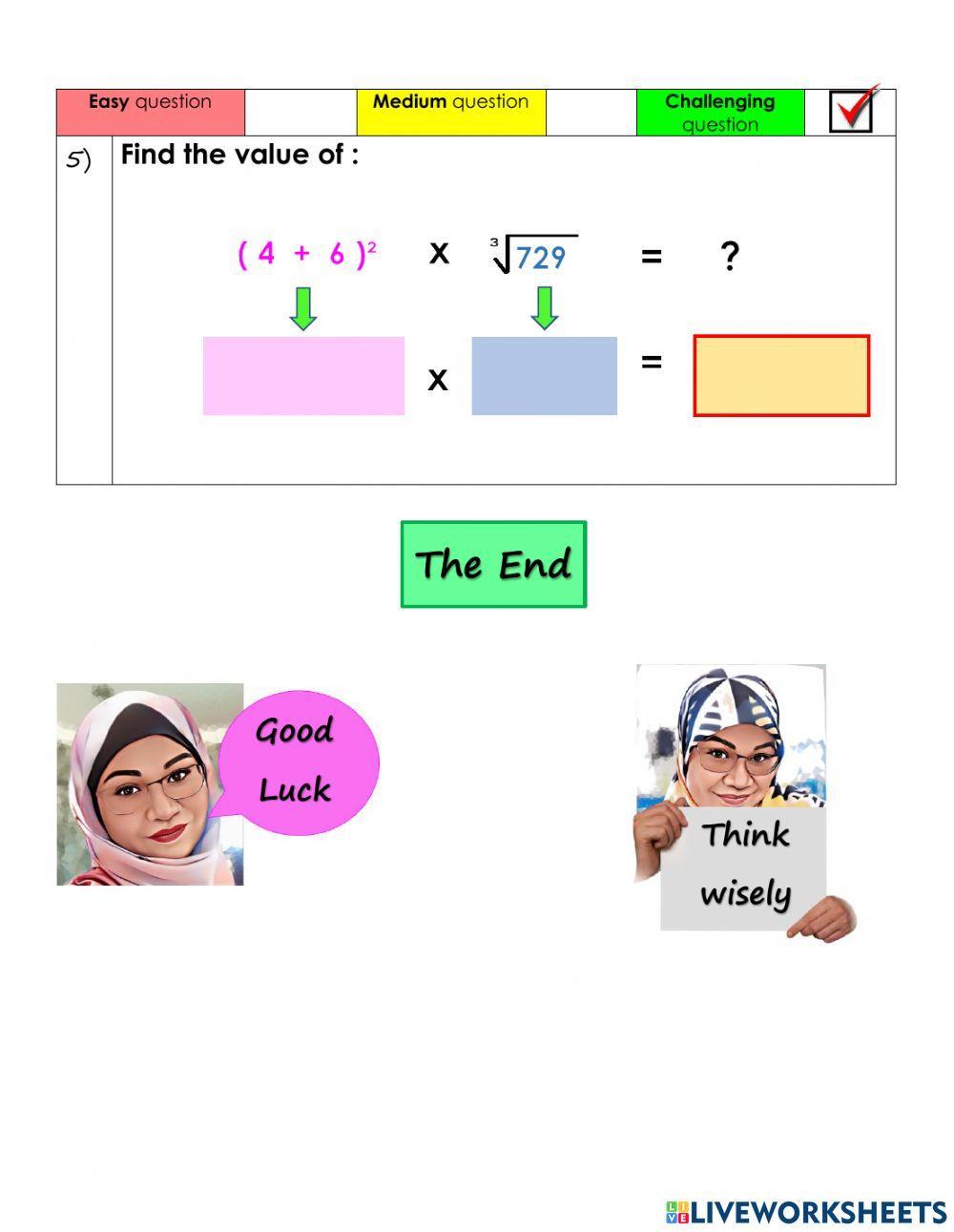 Squares, Square Root, Cubes and Cube Roots
