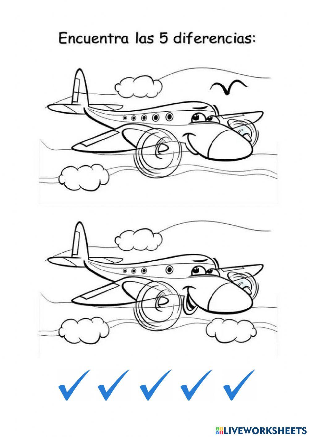 Diferencias avión animado