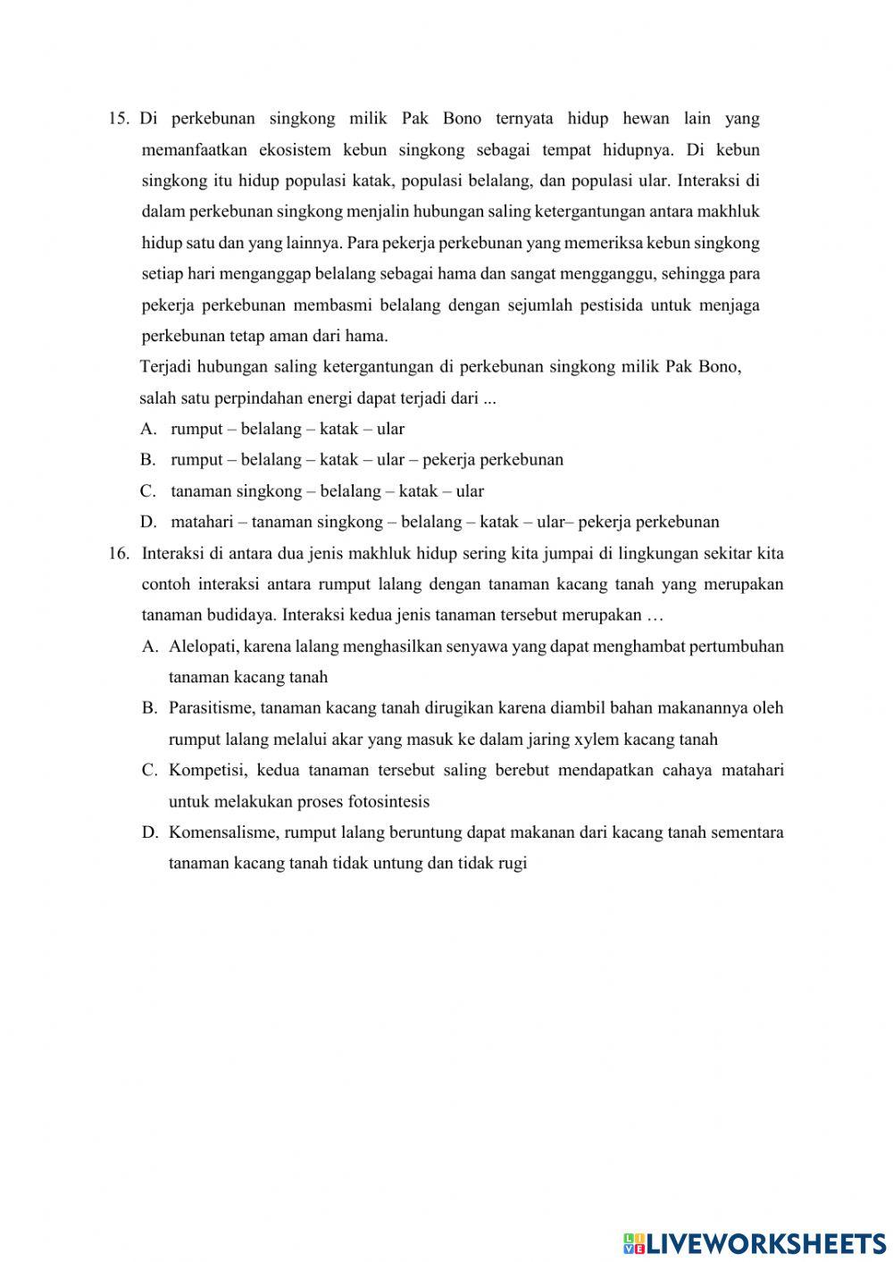 Interaksi Mahluk Hidup