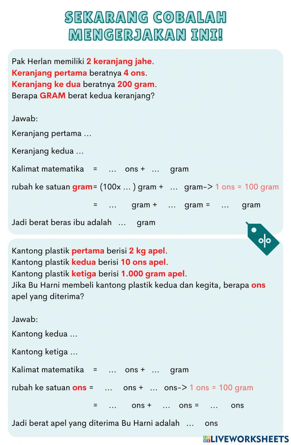 Soal dan materi satuan panjang