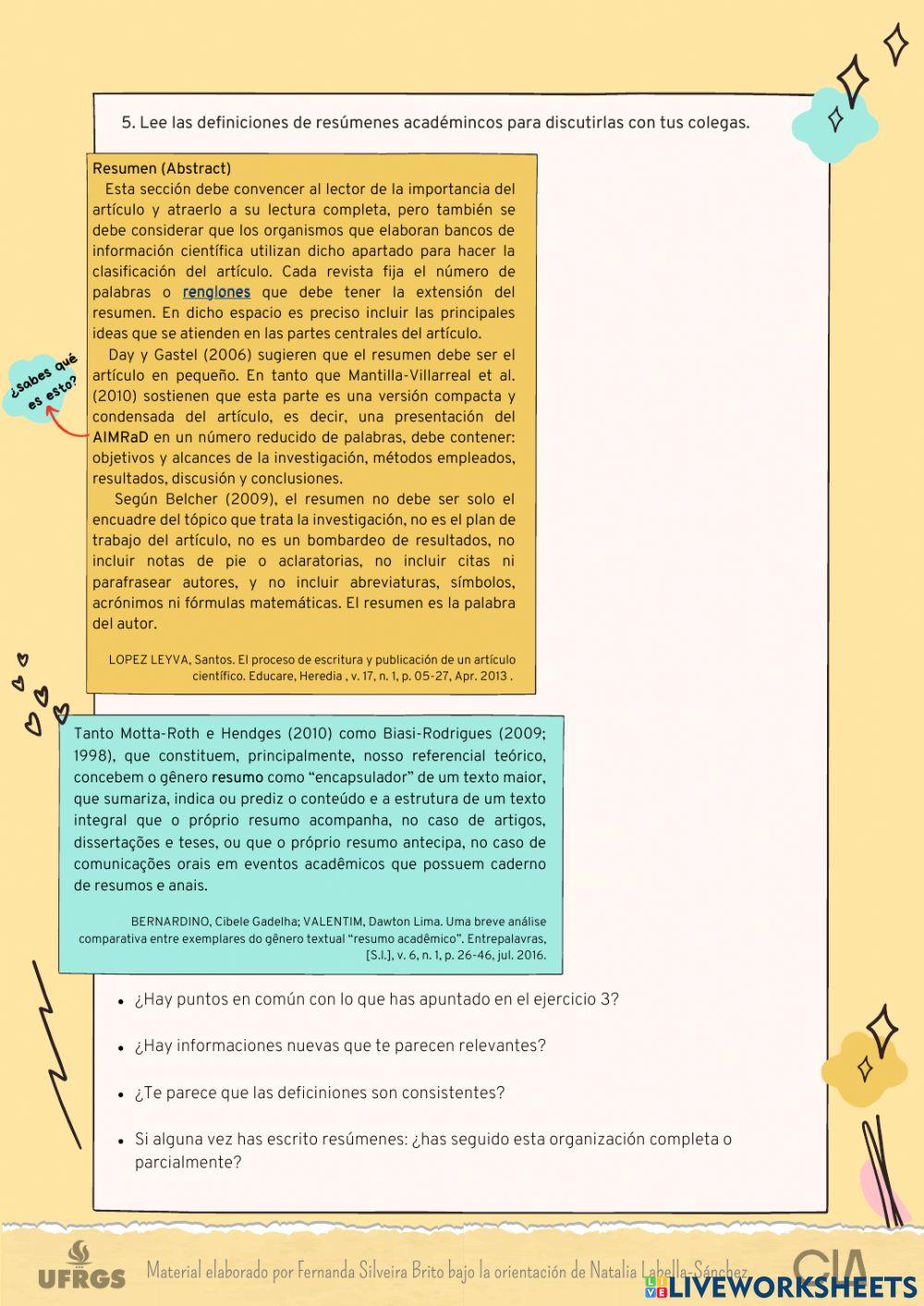 Para continuar con ¿Qué sabes sobre resúmenes de artículos científicos?