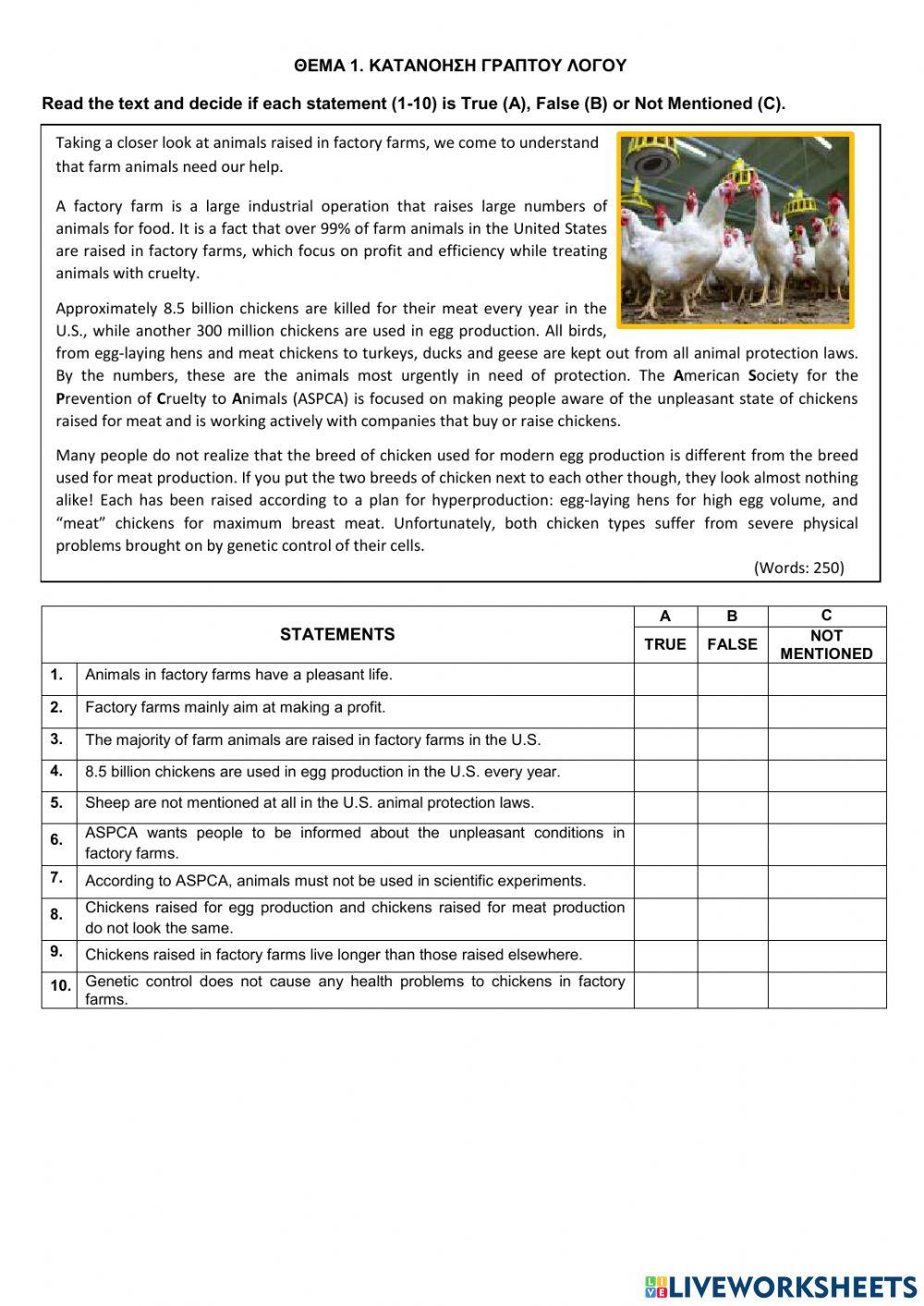 Τράπεζα Θεμάτων-Α' Λυκείου-Αγγλικά-13897-Animal rights