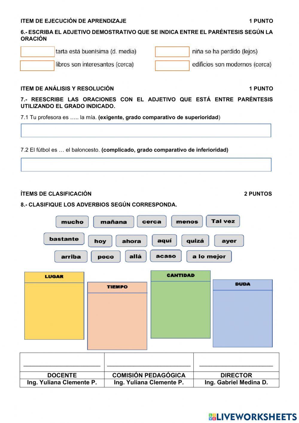 Examen 2q  ll grado 7