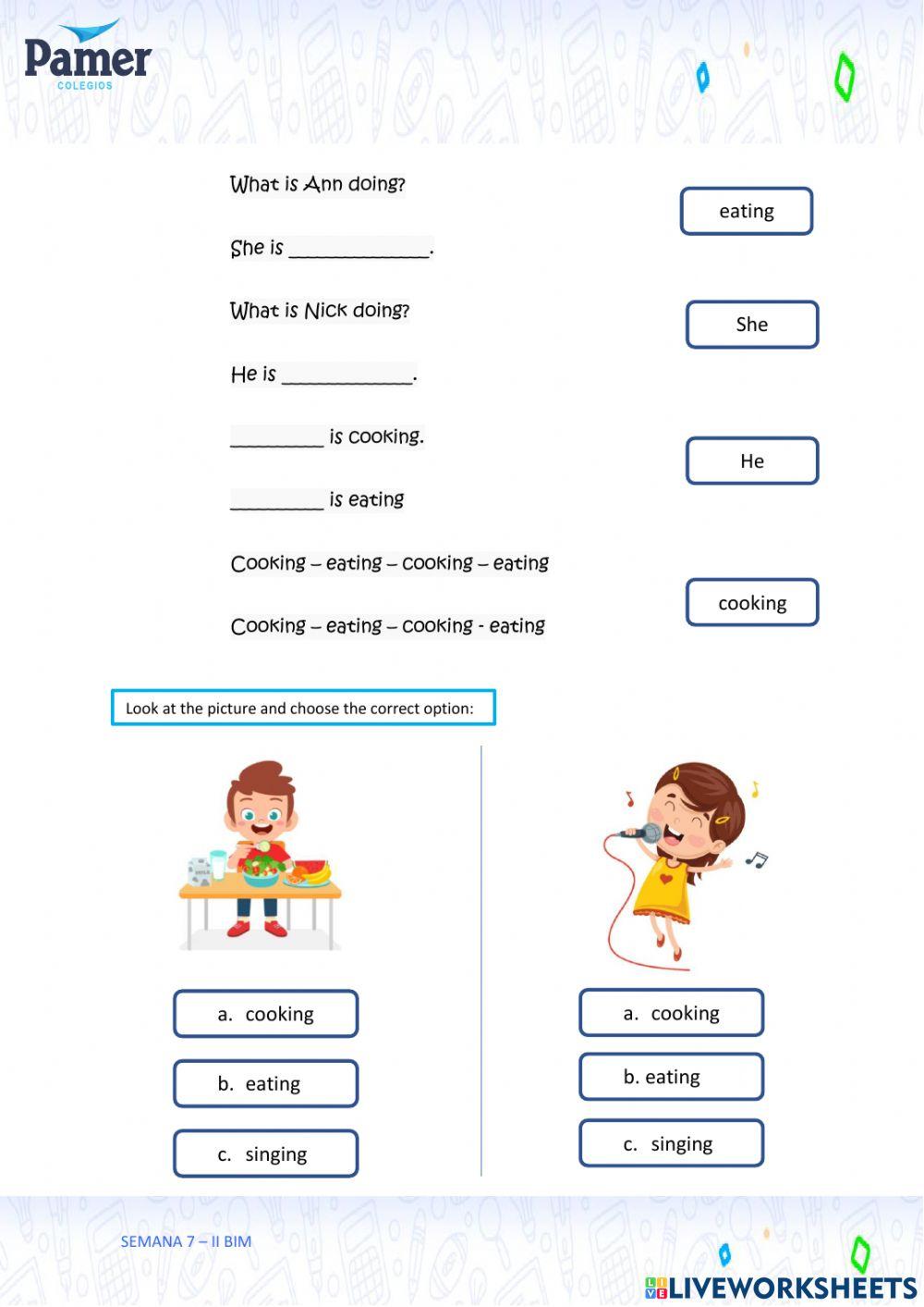 SAL-SEM7-2.º grado-ING-II BIM-What are they doing?