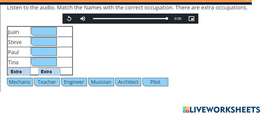 Occupations. Listening.