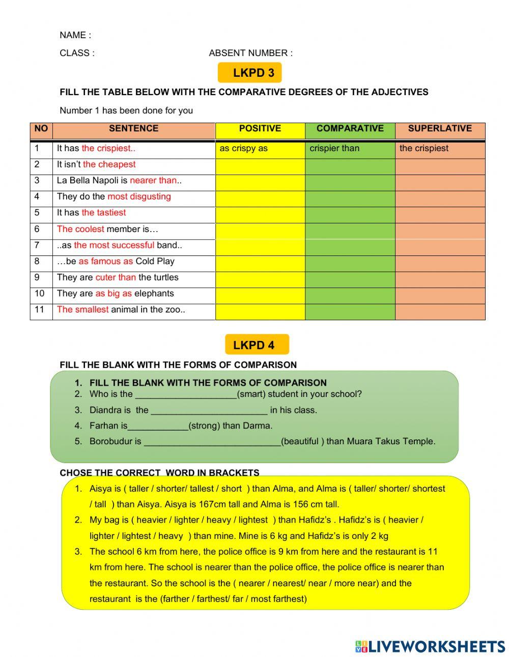 Degrees of Comparison