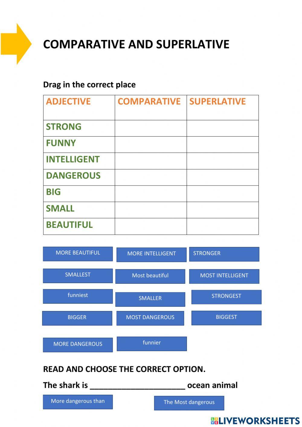 Comparative and superlative