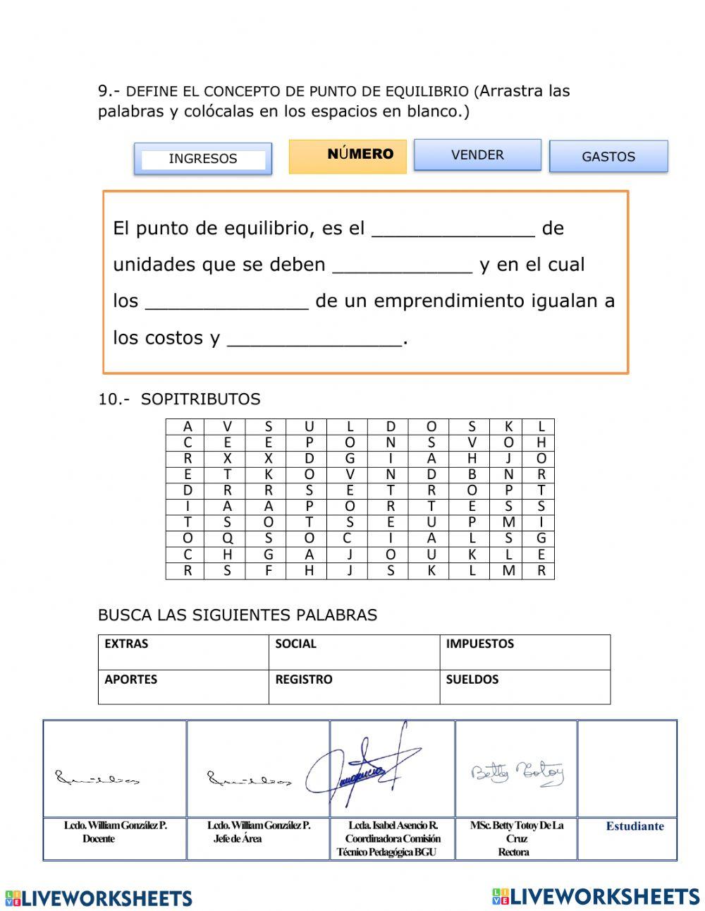 Evaluación 2do. quimestre
