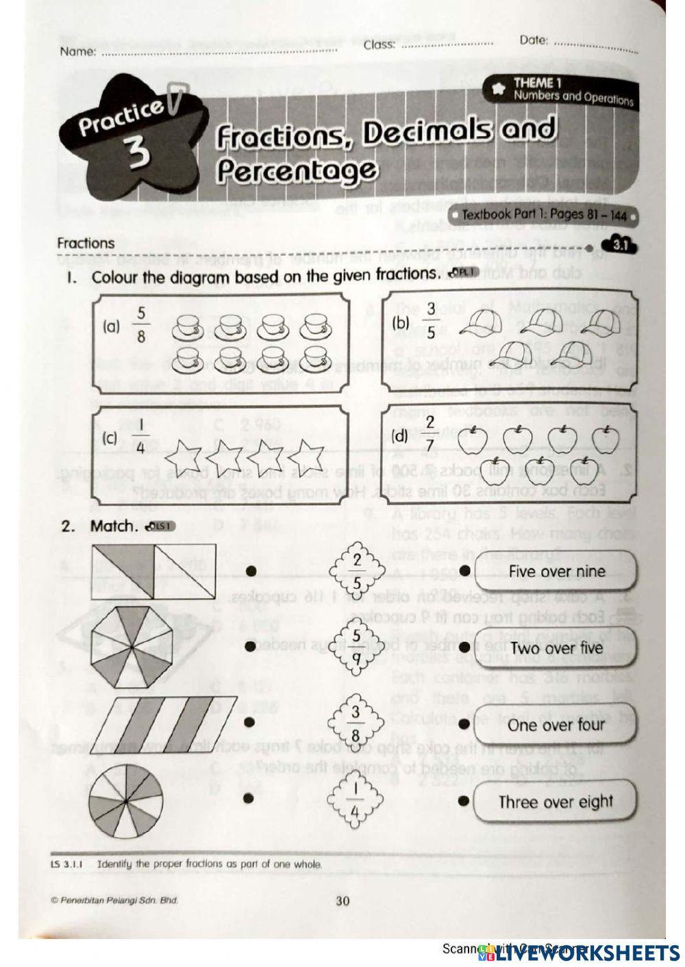 Fraction, Decimals, Percentage 