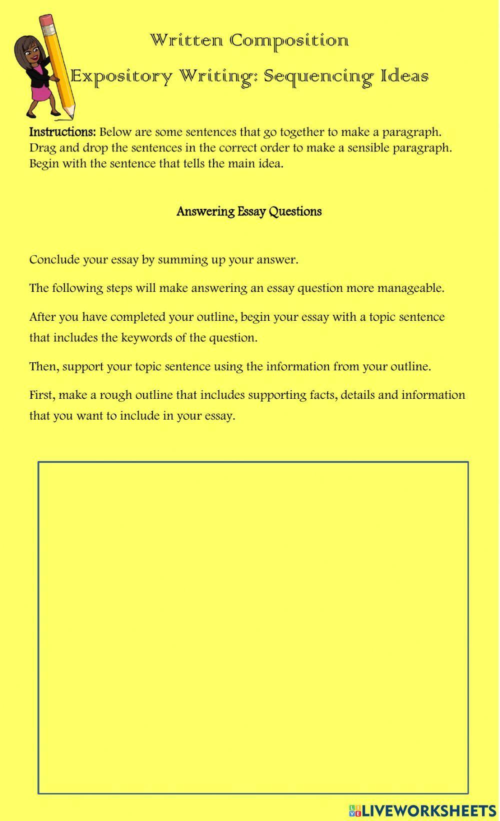 Expository Writing: Sequencing Ideas