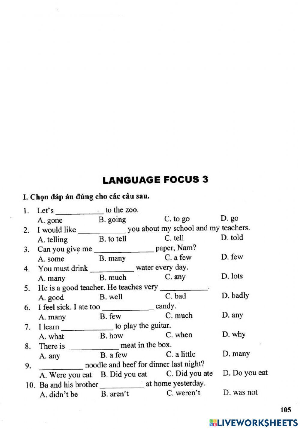 7 - Unit 9LHT - Language Focus 3