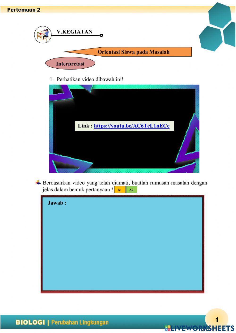 Keseimbangan dan Perubahan Lingkungan