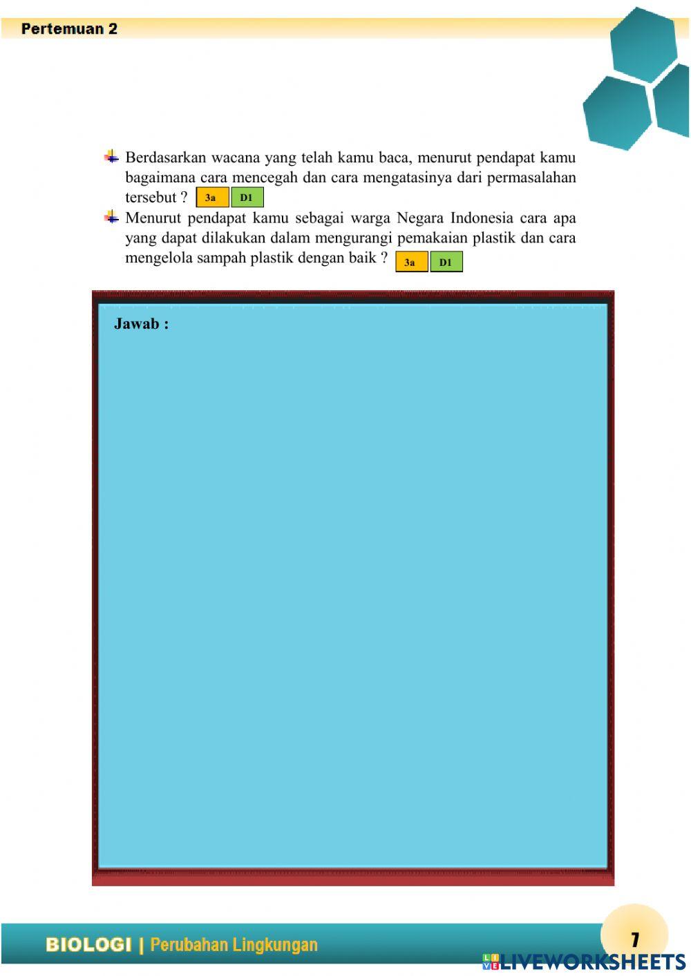 Keseimbangan dan Perubahan Lingkungan