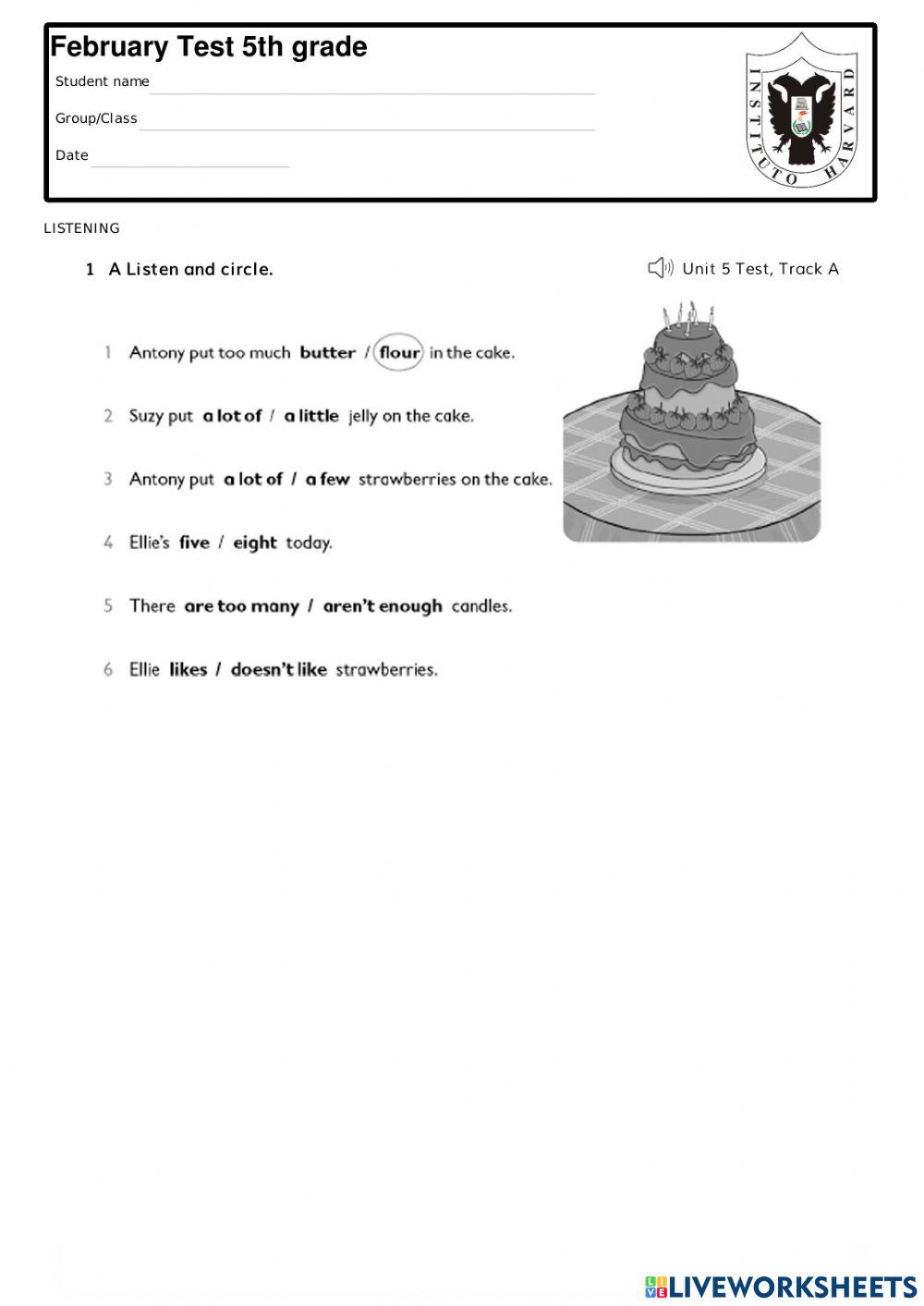 Test February 5th grade