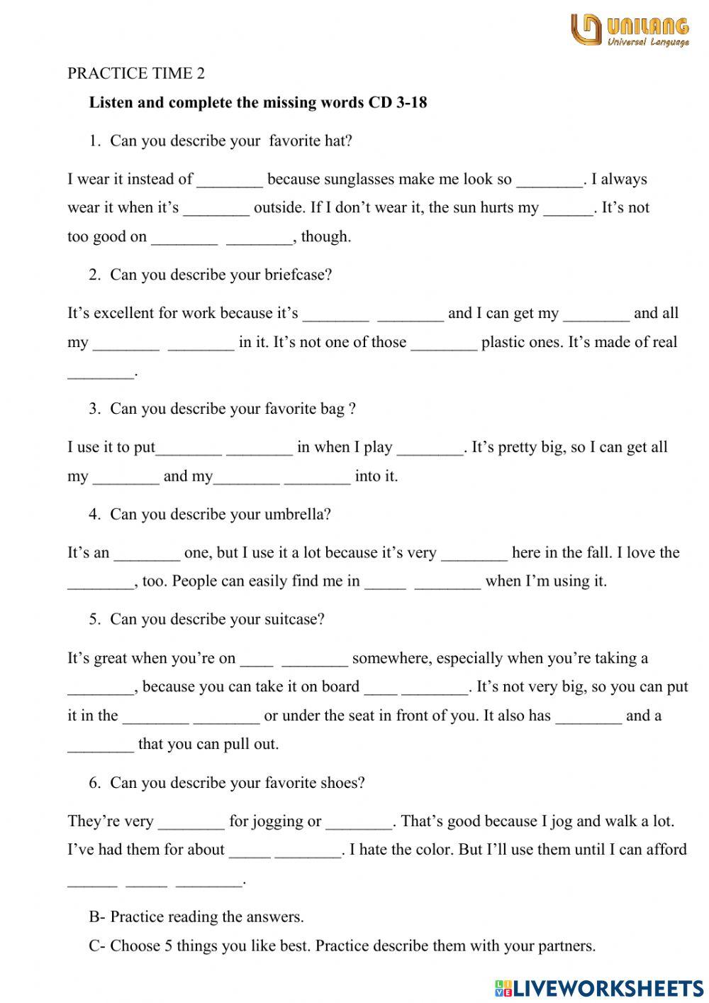 Practicing for basic pronuciation 2