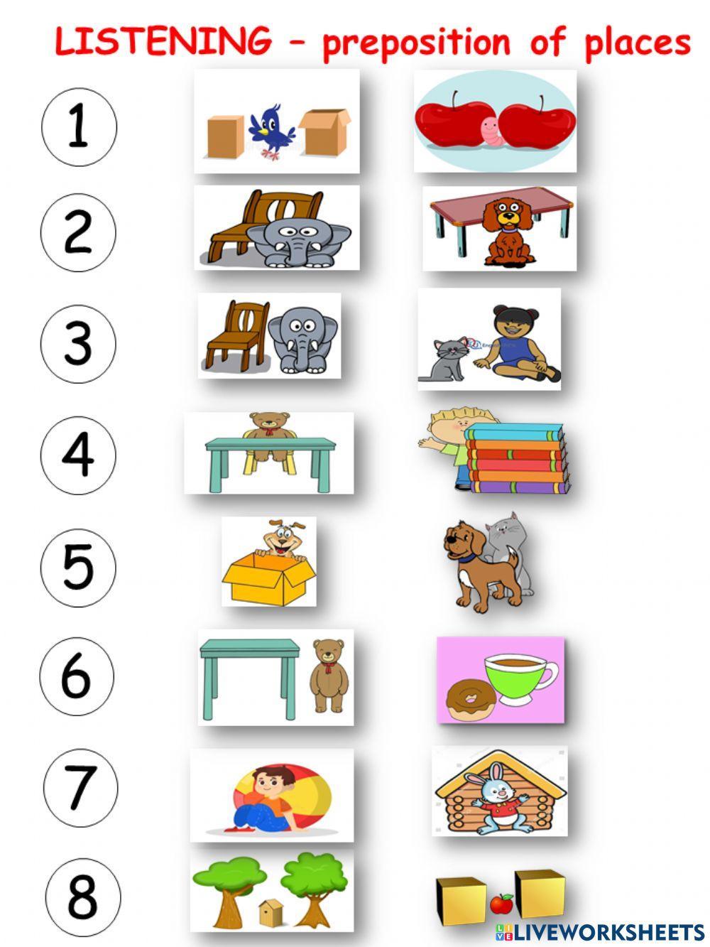 Listening - preposition of places