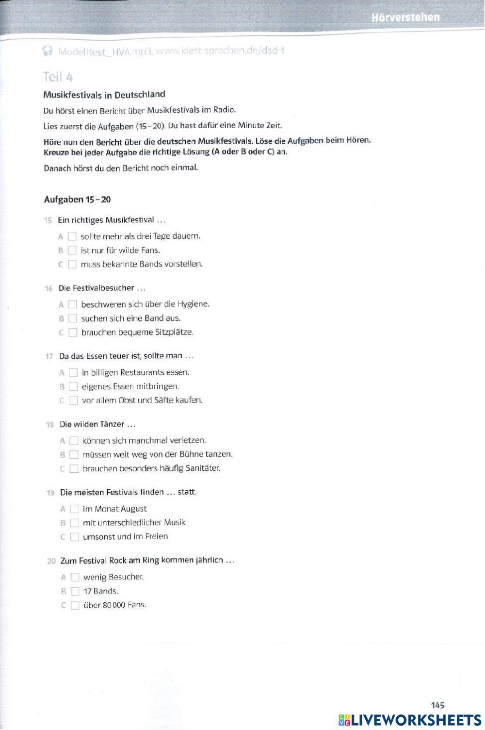 B1 So geht DSD 1 Modelltest