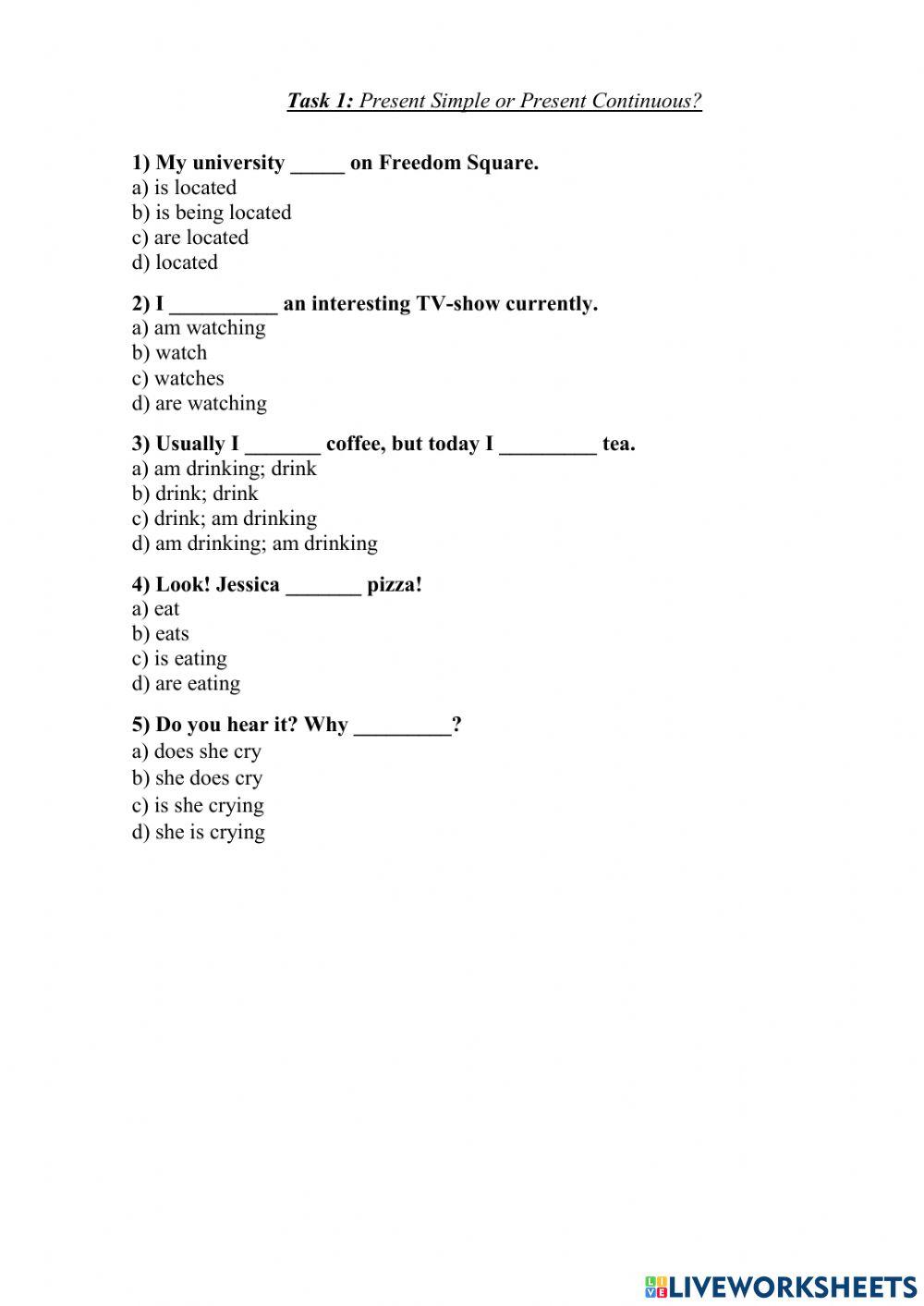 Present Simple vs. Present Continuous