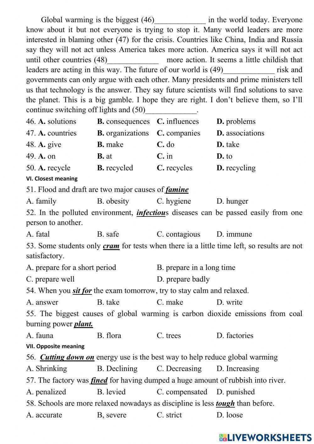 Revision for the mid-second term test-grade 11 (n05)