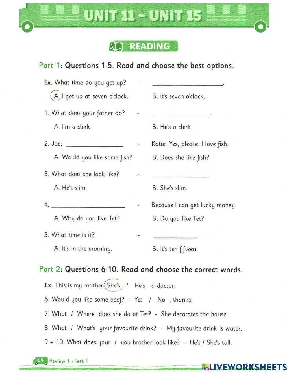 Grade 4-Review U11-15