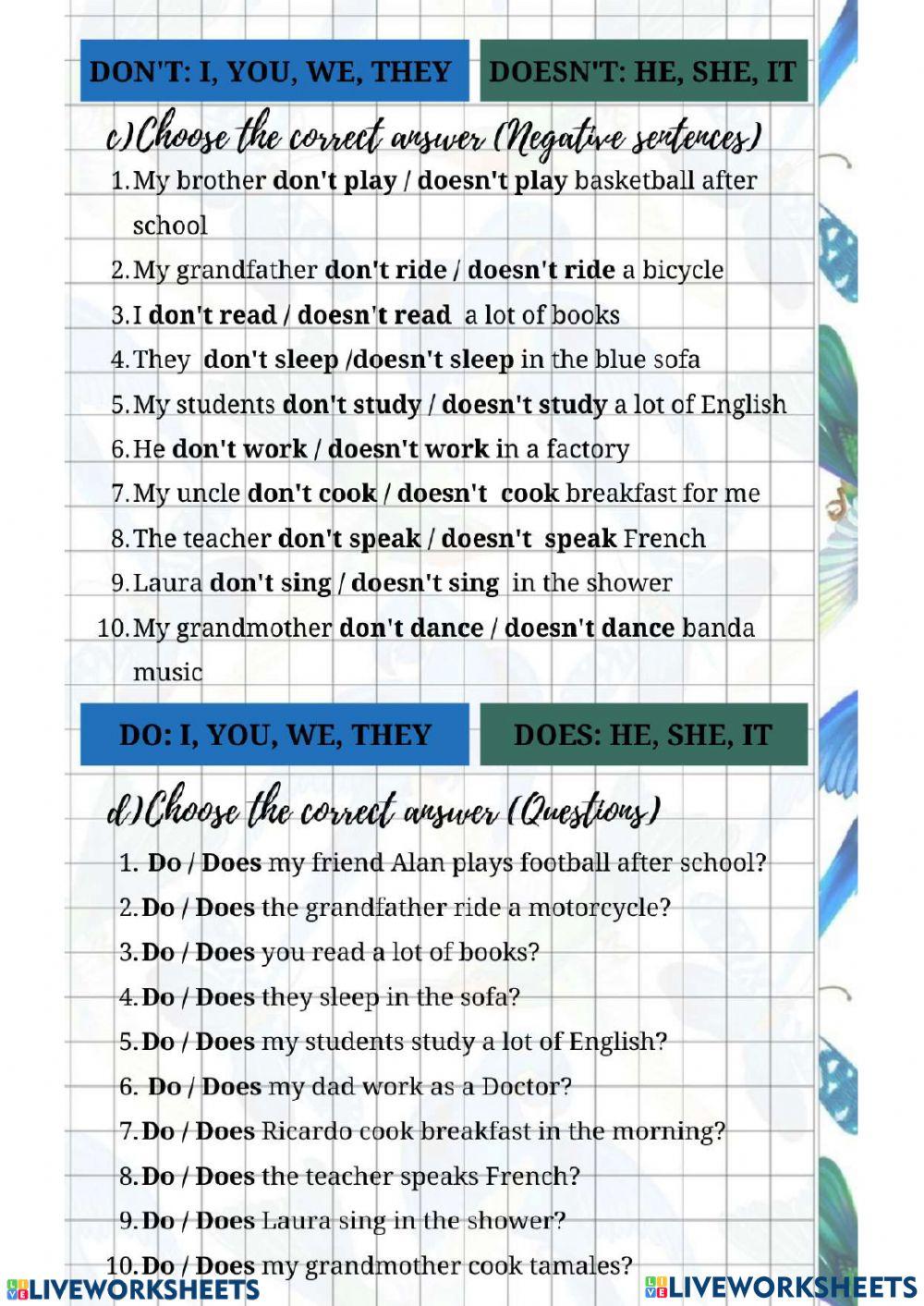 The simple present tense