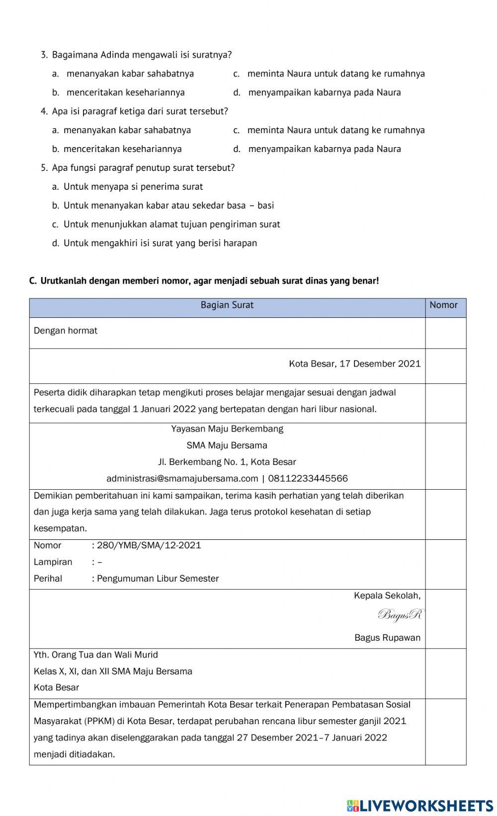 Surat Pribadi dan Surat Resmi