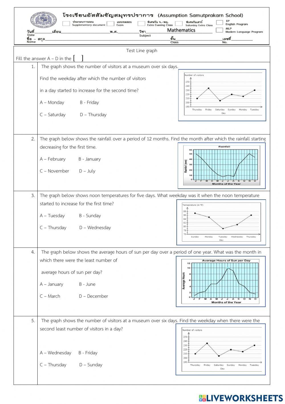 Test Line graph EP online exercise for | Live Worksheets