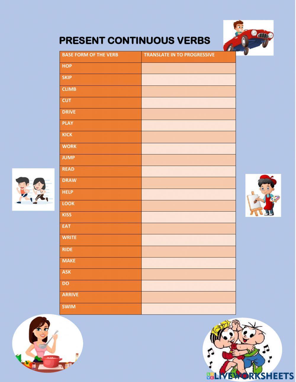 Present continous tense