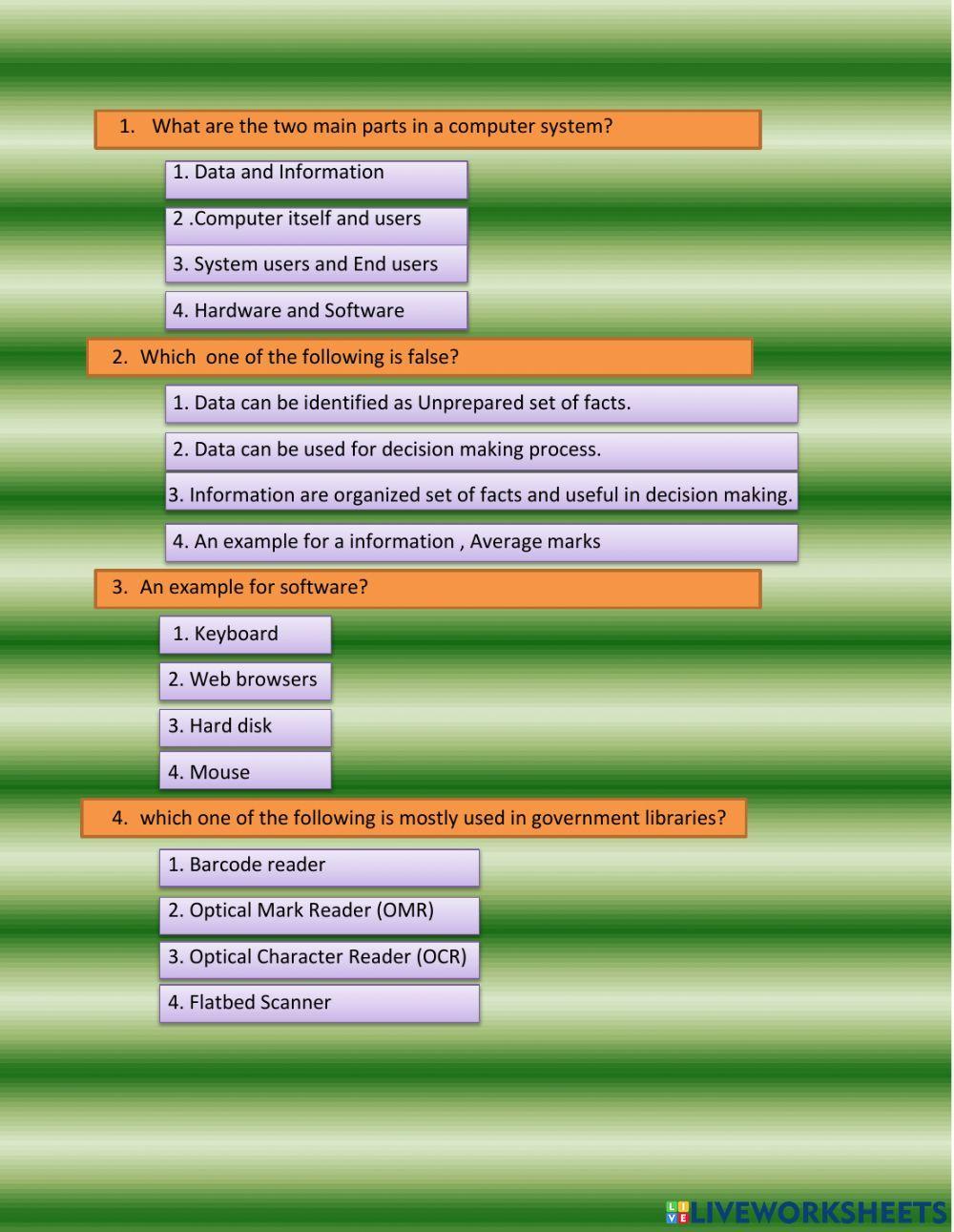 Introduction computer activity | Live Worksheets